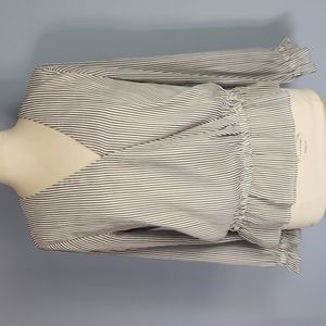 Loft striped peplum long sleeve blouse